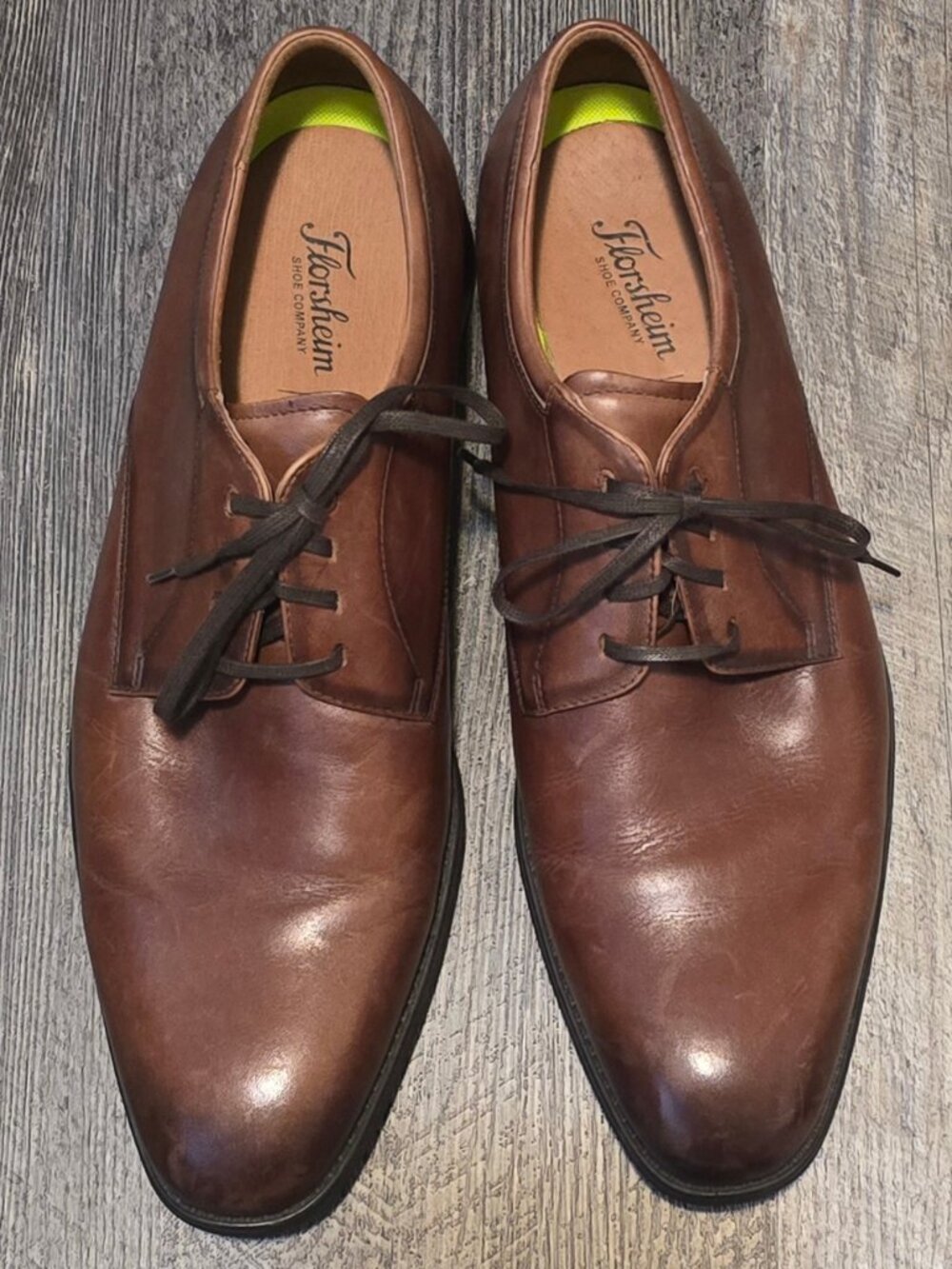 Florsheim Finance Plain Toe Oxfords - Cognac -Size 12